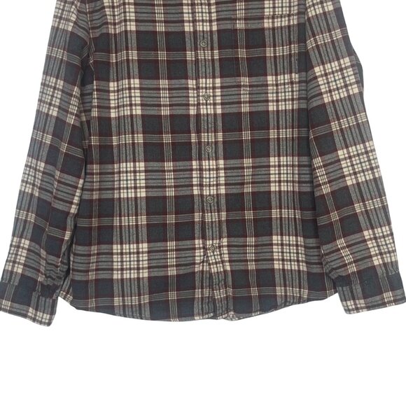 Eddie Bauer Mens Flannel Shirt Classic Fit Plaid Gray Size XL - Picture 4 of 8